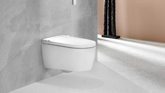 Geberit AquaClean shower toilet with spray nozzle Geberit AquaClean shower toilet with spray nozzle