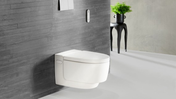 Geberit AquaClean Mera i hvid med Sigma70-fjernbetjening Geberit AquaClean Mera i hvid med Sigma70-fjernbetjening