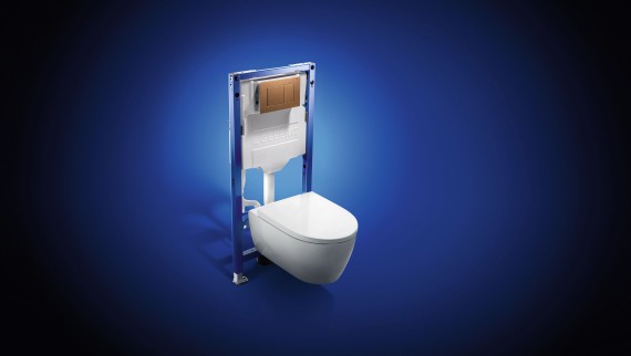 Geberit Sigma underputscisterne med iCon væghængt toilet med TurboFlush og Sigma40 betjeningsplade Geberit Sigma underputscisterne med iCon væghængt toilet med TurboFlush og Sigma40 betjeningsplade