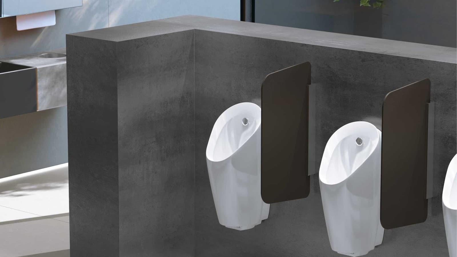 Geberit Preda urinal på et offentligt sanitetssted Geberit Preda urinal på et offentligt sanitetssted